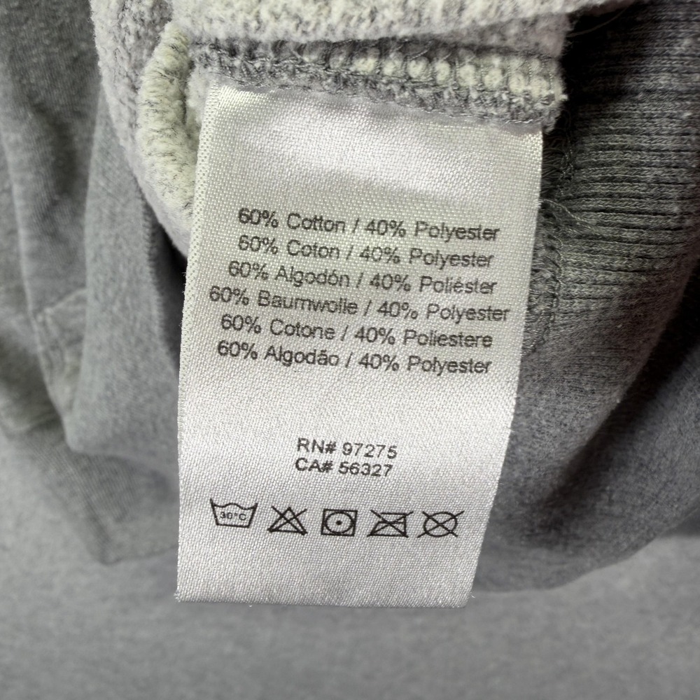 Fox Hoodie Mens Medium Gray Fox Head Graphic Fleece Pullover Kangaroo Pocket Y2K - Picture 5 of 6